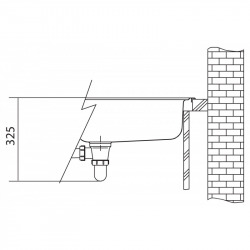 Centro Evier de cuisine 590x500mm, Blanc (CNG610-54B)