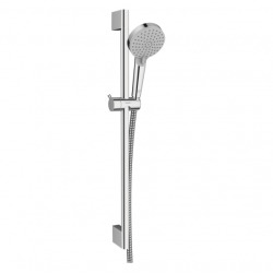 Set de douche Mitigeur bain/douche Logis Loop + Douchette 2 jets + Barre 65cm + Flexible, Chrome (71244000-Vernis)