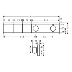 RainSelect Module thermostatique encastré noir chromé brossé avec 2 fonctions (15380340)