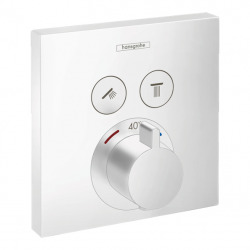 Set de finition ShowerSelect pour mitigeur thermostatique encastré avec 2 fonctions, Blanc mat (15763700)