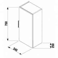 Cube Armoire de salle de bain 75cm avec porte fermeture softclose, Chêne foncé (H4537111763021)