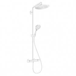 Hansgrohe Croma Select S Showerpipe 280 1 jet avec thermostatique, Blanc mat (26890700)