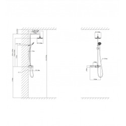 Ensemble de douche avec thermostatique, Chrome (SATSSTKP)