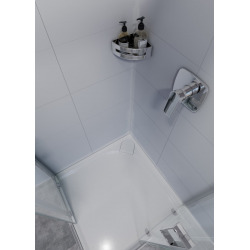 Panier d'angle pour la douche en acier inoxydable 16,5cm, Chrome (SATDPOLROHCHB)