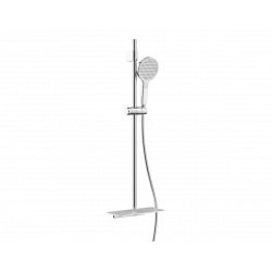 Ensemble de douche avec douchette 3 jets, avec barre 93.8cm, Chrome/Blanc (SATSSP31)