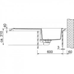 BASIS - Evier Granit BFG 611, 970x500 mm, graphite (114.0285.302)