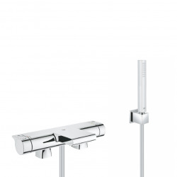 Set bain/douche Mitigeur thermostatique Grohtherm 2000 + Stick de douche mural 1 jet, Chrome (34176001-CUBESTICK)