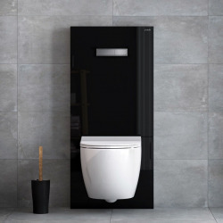 Vitrus Bâti-support en verre pour WC, 1140x518mm, Noir (770-5761-01)