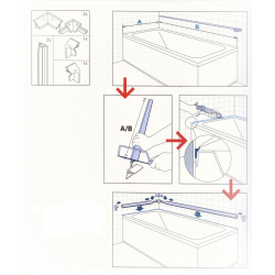 Laguna Barre de bain, 2x1950mm pour camouflage des joints, Blanc (PVL0)