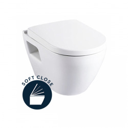 Pack Autoportant Bâti-support Duofix + WC SM26 sans bride + Abattant softclose + Plaque blanche (SM26GebX)