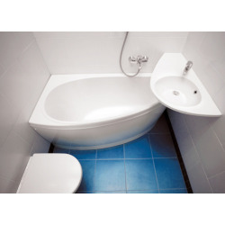 Avocado Comfort Lavabo 85x45cm, style asymétrique gain de place, orientation gauche, avec perçage et trop plein (XJ1L1100000)