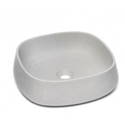 Triomini Lapis lavabo comptoir 44x44 cm grès gris mat sans débordement (LA4444LG)