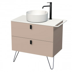 Meuble de salle de bain sous lavabo avec porte serviette Naturel Art Déco 88x55x45 cm Rose Beige (ARTDECO80RBBU)