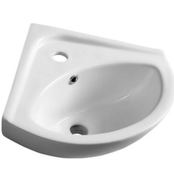 Lavabo d’angle Sapho Luigi 34x34 cm trou de batterie, avec débordement (FS161)