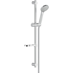 Set de douche avec douchette 3 jets + Barre de douche réglable max 66cm + Porte savon amovible, Chrome (AD140/61CR)