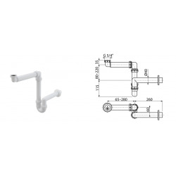 Siphon de salle de bain 5/4' x DN40 (A434)