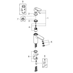 Eurosmart Cosmopolitan Mitigeur monocommande 1/2" Lavabo Taille M (G-23327000)