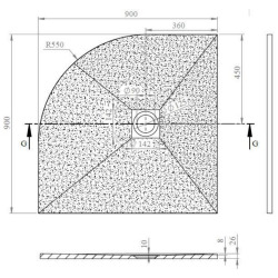 Receveur de douche SAT Alek 90x90 cm marbre coulé (SATALEK90SB)