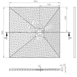 Receveur de douche carré SAT Alek 90x90 cm marbre coulé gris (SALEK90QS)