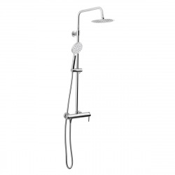 Set de douche avec mitigeur monocommande + Douche de tête +  Douchette 3 fonctions, Chrome (SATSSPK)