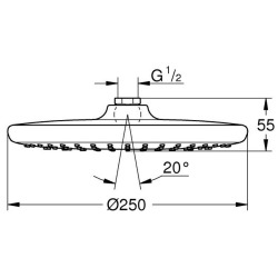 Set de douche encastrés tout en 1 avec douche de tête + Douchette 2 jets, Chrome (25219001-Spa)