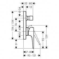 Metropol Set de douche encastré avec mitigeur thermostatique, Douche de tête 250mm 3 jets + Douchette 3 jets, Blanc mat