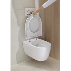 iCon WC Suspendu sans bride + Abattant softclose en Duroplast, Blanc (WC-Icon)