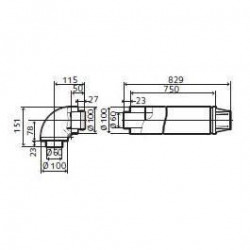 Ariston - Kit ventouse horizontale pour chaudière (3318635)