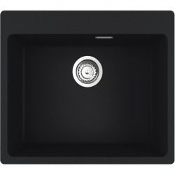 Maris Évier de cuisine à encastrer 590 x 500 mm avec trop-plein et siphon gain de place, Fragranit +, Noir mat (MRG610-54MC)