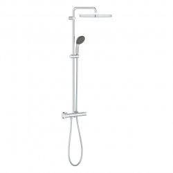 Pack douche Porte coulissante 120cm + Set de douche avec mitigeur Hanshrohe + Receveur Satalek 120x80cm, Noir