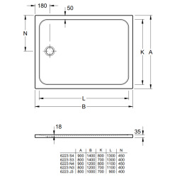 Lifetime Plus Receveur de douche carré  800 x 800 x 35 mm, Antidérapante,  Blanc