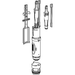 Cloche double touche avec fourchette et étrier pour  réservoir UP100 300 320 et BATI DUOFIX 2 (240.622.00.1)