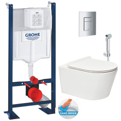 Pack WC Bâti autoportant + WC sans bride SAT + Abattant softclose + Plaque chrome (ProjectSATrimless-5)