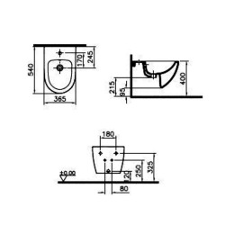 Shift bidet suspendu, alimentation interne, blanc (RN020)