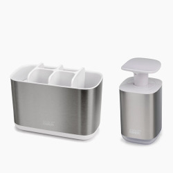 Ensemble de lavabo de salle de bain 2 pièces, acier inoxydable (70551)