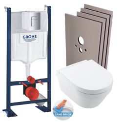 Pack WC Bâti autoportant + Cuvette Architectura sans bride + Plaque chrome + Set habillage (HProjectArchitectura2-1)