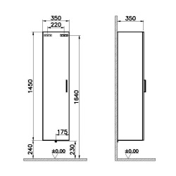 Meuble salle de bain avec lavabo miroir et éclairage Led Vitra Mia 79x61x39,5 cm, cordoba (MIASET80C)