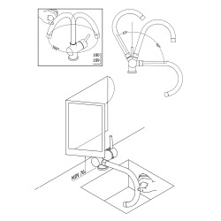 Stick mitigeur monocommande d'évier sous fenêtre, chrome (SK189)