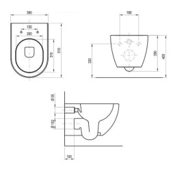 Uni Chrome cuvette suspendu, sans bride, fixations invisibles + abattant softclose, blanc (UniRimless)