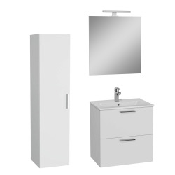 Meuble pour salle de bain avec miroir lavabo et éclairage Vitra Mia 59x61x39,5 cm, anthracite brillant (MIASET60A)