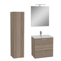 Meuble pour salle de bain avec miroir lavabo et éclairage Vitra Mia 59x61x39,5 cm, anthracite brillant (MIASET60A)