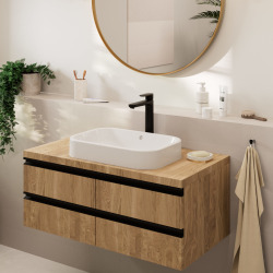 Hansgrohe Vernis Blend Mitigeur de lavabo 190 sans tirette ni vidage, Noir mat (71582670)