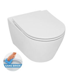 Cuvette suspendue sans bride et fixations invisibles, blanc (SP26KSS110H)