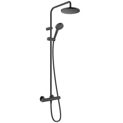 Hansgrohe Vernis Blend Colonne de douche 200 1jet EcoSmart 9 l/min avec mitigeur thermostatique, Noir mat (26089670)