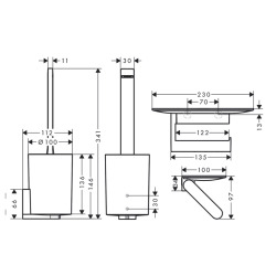 Hansgrohe WallStoris Ensemble d&apos;accessoires pour les toilettes, Noir mat (27969670)