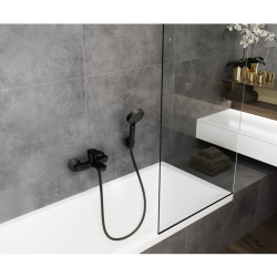 Hansgrohe Porter S Support de douchette mural, Noir mat (28331670)