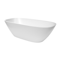 Silva baignoire îlot 160x75 en Marbre Coulé 264L, Blanc (SATSIL1600)