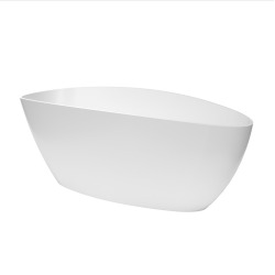 Titta Baignoire îlot 156x71 en Marbre Coulé 210L, Blanc (SATTI1570)