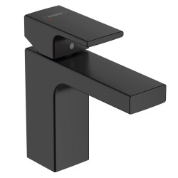 Hansgrohe Vernis Shape Mitigeur de lavabo ComfortZone 100 avec tirette et vidage synthétique, Noir mat (71561670)