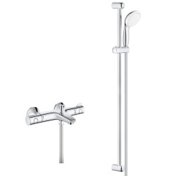 Set Mitigeur Thermostatique  Bain Douche + Ensemble de douche complet 2 jets Tempesta 100 (34569000-TEMPESTA4)